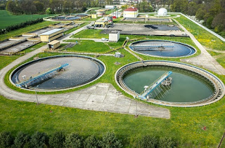 Sewage treatment facility from the air