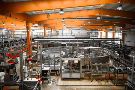 interior of a modern brewery, equipment, tools